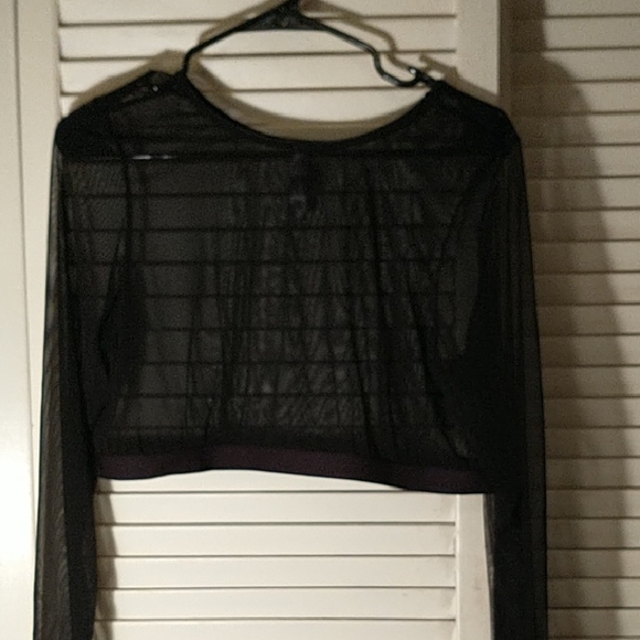Torrid Curve Tops - Torrid Curve sheer net crop top long sleeve round neck sz 2X